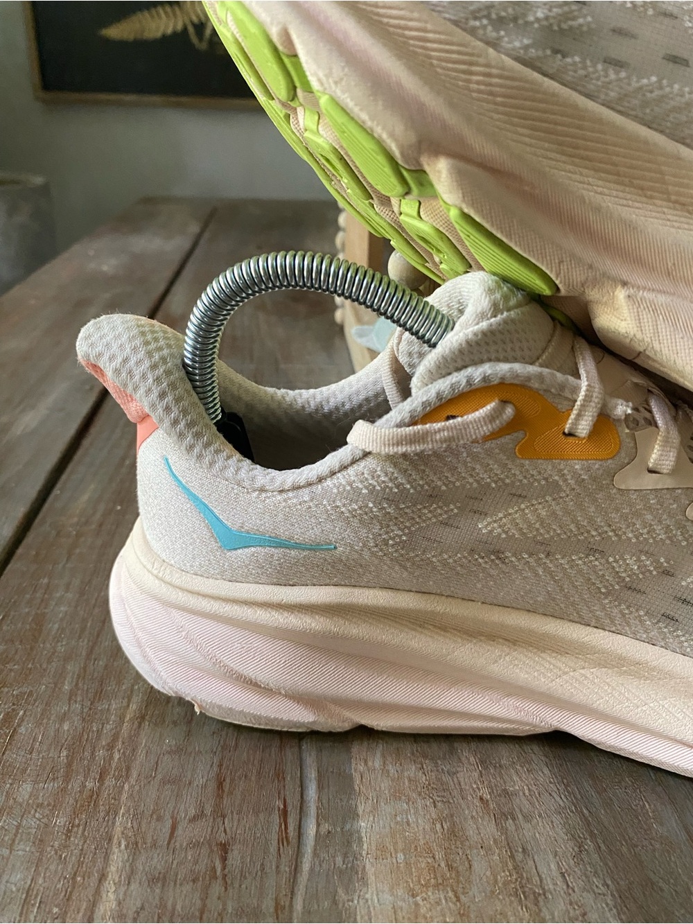 HOKA Clifton 9 Walking Running Sneakers Athletic Shoes 7B Vanilla Astral - Picture 9 of 10
